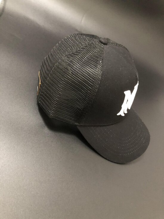 AMIRI Black Trucker Hat Embroidered AM Logo Unisex Sun Hat main image 4